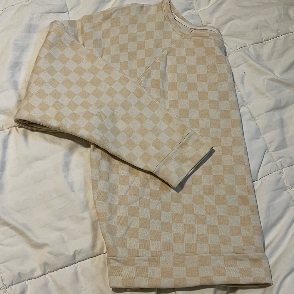 GAP Checkered Boatneck Sweatshirt-